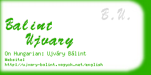 balint ujvary business card